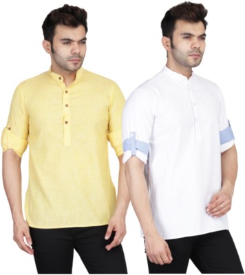 TAHVO Men Solid Casual Multicolor Shirt(Pack of 2)