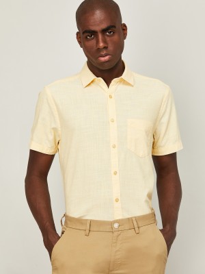 CODE by Lifestyle Men Solid Casual Yellow Shirt