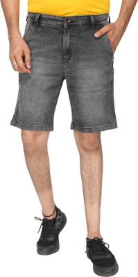 BEN MARTIN Solid Men Denim Dark Grey Denim Shorts