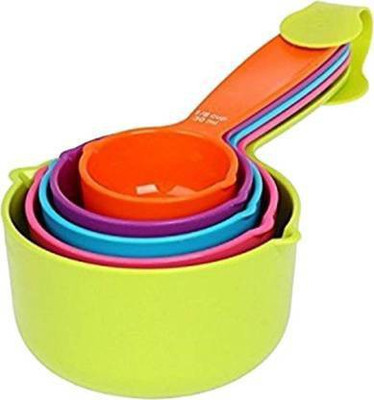 WOLBLIX 6 Pcs Measuring Cups & Spoons Set For Cooking & Baking Premium Quality Plastic Measuring Spoon Set (Pack of 6) Plastic Measuring Spoon Set(Pack of 5)