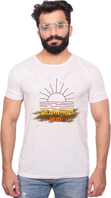 NITYANAND CREATIONS Graphic Print Men Round Neck White T-Shirt