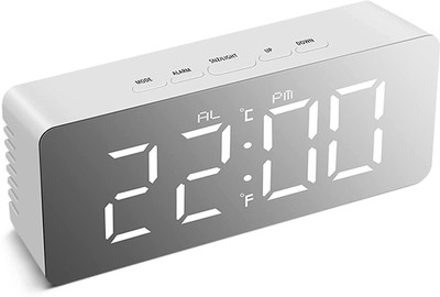 HVG TRADERS Digital White, Silver Clock