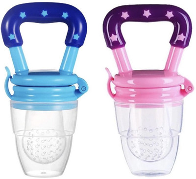 Rshopway Silicon Food and Fruit Nibbler/ Feeder/ Pacifier for Infants (Pink) Soother(Blue, Pink)
