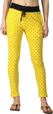 DIAZ Printed Women Yellow Track Pants