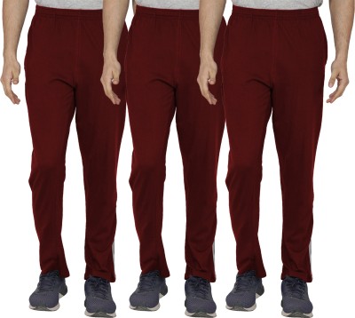 SHELLOCKS Striped Men Maroon Track Pants