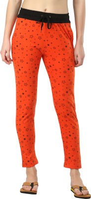 DIAZ Printed Women Orange Track Pants