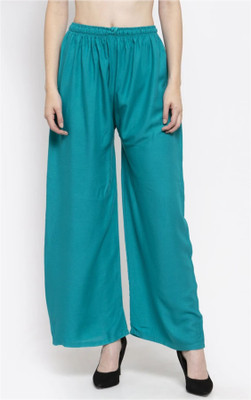 ZAVERA Flared Women Light Green Trousers