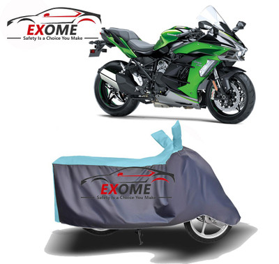APNEK Two Wheeler Cover for Kawasaki(Ninja H2R, Blue, Grey)