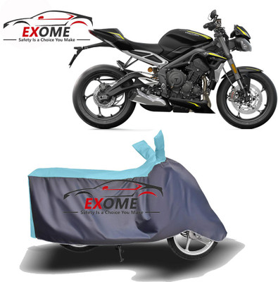 APNEK Two Wheeler Cover for Triumph(Street Triple RS, Blue, Grey)