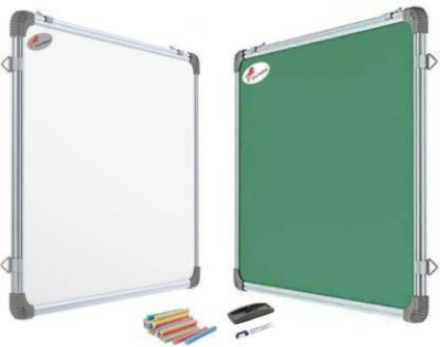 Devew Non Magnetic Melamine 2x2 ft whiteboard one Side White Marker and Back Side Chalk Board with Duster Marker Chalk White, Green board/STUDYBOARD With One Non-Magnetic Duster and One Marker Whiteboards and Duster Combos(Set of: 4, White, Green)