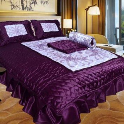 PRISHAA Satin Queen Sized Bedding Set(Purple)