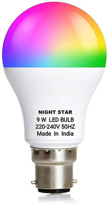 Nightstar 9 W Basic Round B22 LED Bulb(Multicolor)
