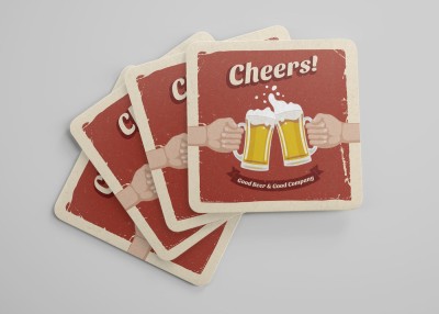 Unique Graphics Square Acrylic Coaster Set(Pack of 4)