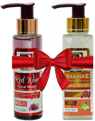 Beleza professional Combo Pack of RED WINE FACE WASH (100ml ) and VITAMIN-C FACE WASH (100ml)(2 Items in the set)