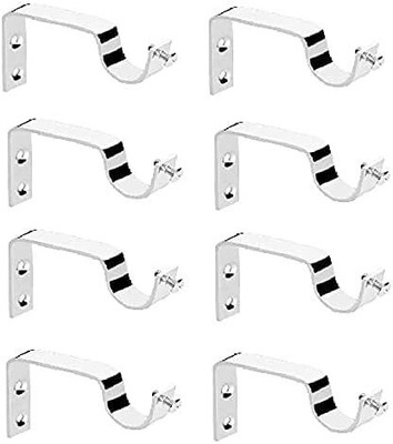 Panthera Silver Rod Rail Bracket, Curtain Knobs Metal(Pack of 8)
