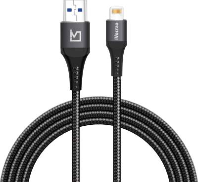 iVoltaa Li10 4 A 1 m Lightning Cable  (Compatible with iPhone, iPad, iPod, Black, One Cable)