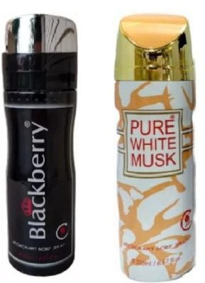 St. Louis BLACKBERRY , PURE WHITE MUSK Body Spray  -  For Men & Women(400 ml, Pack of 2)
