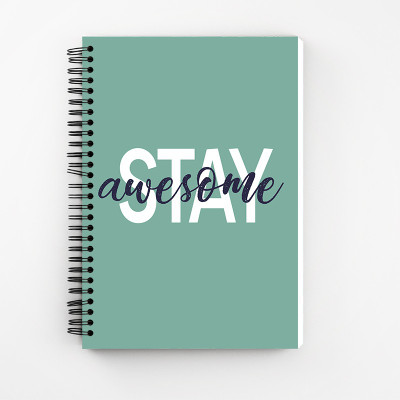 Art Bundle Stay Awesome A5 Size Wiro Bound Spiral Notebook Diary ( 90 GSM Natural Shade Paper ) A5 Notebook Unruled 160 Pages(Multicolor)