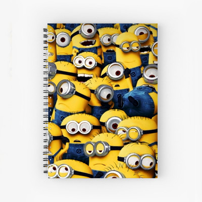 Art Bundle Minion pattern ( 160 Pages Unruled, A5, 90 GSM Natural Shade Paper ) A5 Notebook no 160 Pages(Multicolor)
