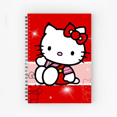 Art Bundle Hello Kitty Pattern A5 Size Wiro Bound Spiral Notebook Diary ( 160 Pages Unruled, A5, 90 GSM Natural Shade Paper ) A5 Notebook no 160 Pages(Multicolor)