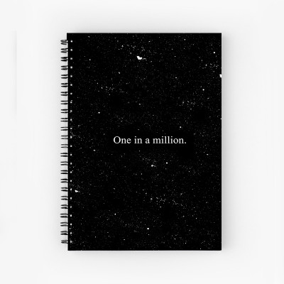 Art Bundle One In a Millon A5 Size Wiro Bound Spiral Notebook Diary ( 90 GSM Natural Shade Paper ) A5 Note Book Unruled 160 Pages(Black)