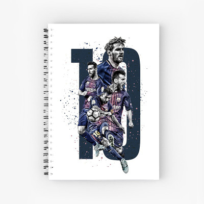 Furnish Marts Messi A5 Size Wiro Bound Spiral Notebook Diary ( 90 GSM Natural Shade Paper ) A5 Notebook Unruled 160 Pages(Multicolor)