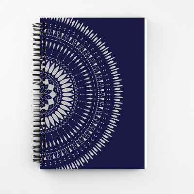 Art Bundle Blue and white mandala art ( 160 Pages Unruled, A5, 90 GSM Natural Shade Paper ) A5 Notebook no 160 Pages(Multicolor)