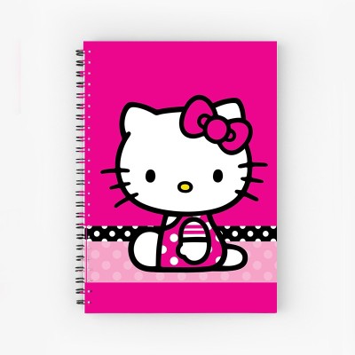 Art Bundle Hello Kitty Pattern A5 Size Wiro Bound Spiral Notebook Diary ( 90 GSM Natural Shade Paper ) A5 Note Book no 160 Pages(Multicolor)