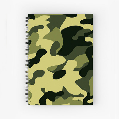 Art Bundle Army Texture A5 Size Wiro Bound Spiral Notebook Diary ( 160 Pages Unruled, A5, 90 GSM Natural Shade Paper ) A5 Notebook no 160 Pages(Multicolor)