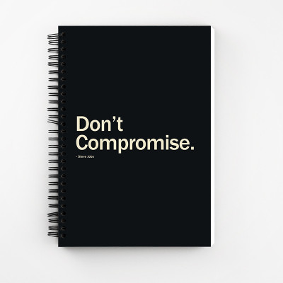 Art Bundle Steve Jobs -Don't Compromise Quotes A5 Size Wiro Bound Spiral Notebook Diary ( 90 GSM Natural Shade Paper ) A5 Notebook Unruled 160 Pages(Multicolor)
