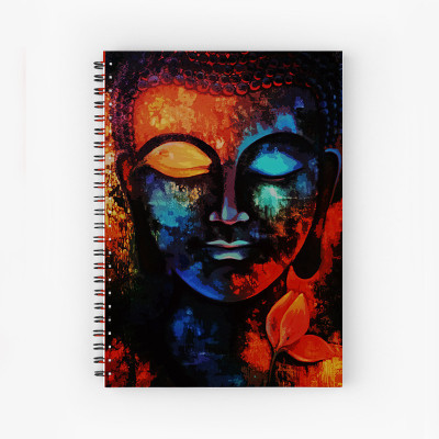Art Bundle Buddha A5 Size Wiro Bound Spiral Notebook Diary ( 90 GSM Natural Shade Paper ) A5 Notebook no 160 Pages(Multicolor)