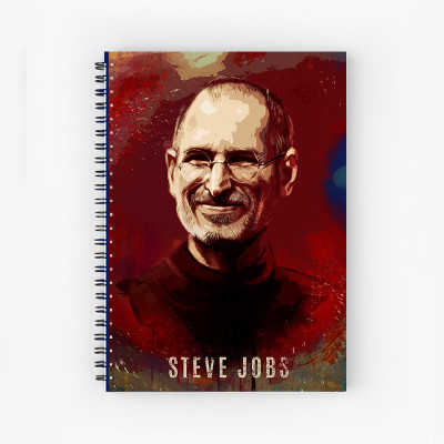 Art Bundle Steve Jobs A5 Size Wiro Bound Spiral Notebook Diary ( 90 GSM Natural Shade Paper ) A5 Notebook Unruled 160 Pages(Multicolor)
