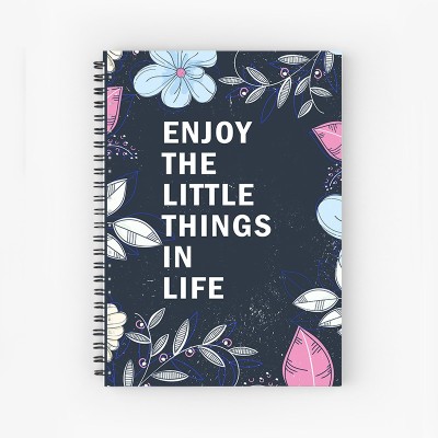 Furnish Marts enjoy the little things in life quote A5 Size Wiro Bound Spiral Notebook Diary ( 160 Pages Unruled, A5, 90 GSM Natural Shade Paper ) A5 Note Book no 160 Pages(Multicolor)