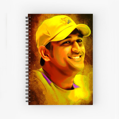 Art Bundle Indian captain MS Dhoni A5 Size Wiro Bound Spiral Notebook Diary ( 90 GSM Natural Shade Paper ) A5 Note Book Unruled 160 Pages(Multicolor)