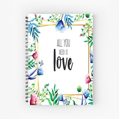 Art Bundle All you need is love quote ( 160 Pages Unruled, A5, 90 GSM Natural Shade Paper ) A5 Note Book no 160 Pages(Multicolor)