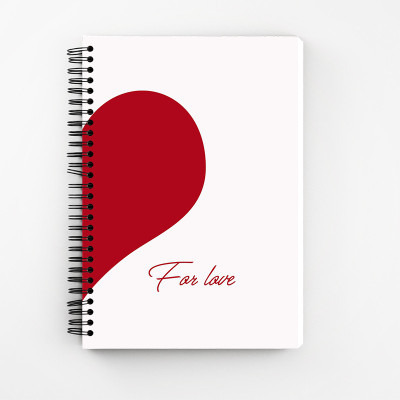 Art Bundle Love Quotes A5 Size Wiro Bound Spiral Notebook Diary ( 90 GSM Natural Shade Paper ) A5 Notebook Unruledo 160 Pages(White, Red)