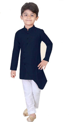 POHAR CREATION Boys Festive & Party Kurta and Pyjama Set(Dark Green Pack of 1)