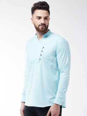 abeer fashion Men Solid Straight Kurta(Light Blue)