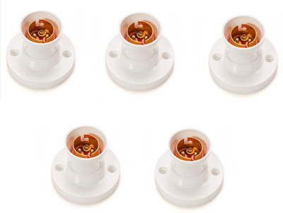 JELECTRICALS Deluxe Batten Bulb Holder - Pack of 5 Plastic Light Socket(Pack of 5)