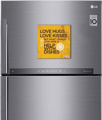 ARTBUG Love hugs love kisses but what i really love here is help with dishes, Funny Design for Home, Kitchen and Office Decoration Fridge Magnet Fridge Magnet Pack of 1