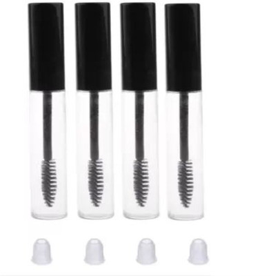 Gugzy Empty Plastic DIY Mascara Tube Eyelash Cream, Wand Container Bottle Vials with Brush with Plugs | Funnels for Castor Oil | Eyelash Growth Makeup Containers I Mascara Bottle 10 ml(Black)
