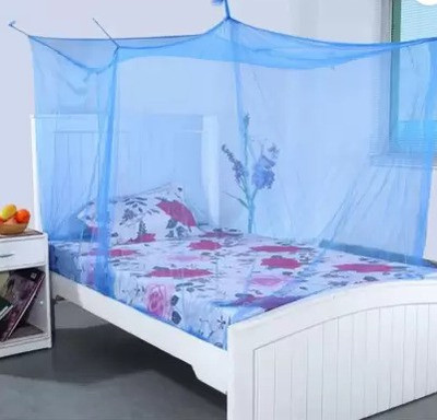 VD Enterprise Nylon Adults Washable Nylon Double & Queen Size Bed mosquito net for Adult [Blue] Mosquito Net(Blue, Bed Box)
