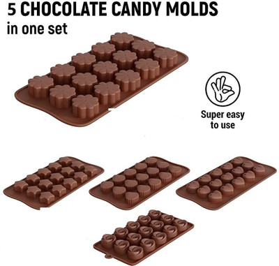 Royaldeals Silicone Chocolate Mould 15(Pack of 5)
