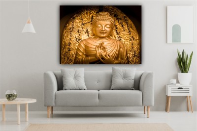 infinity interiors Lord Buddha 3D Wall Stickers, PVC Self Adhesive Vinyl Wall Poster for Living Room, Hall, Play Room, Bedroom, Kitchen, Office Digital Reprint 18 inch x 26 inch Painting(Without Frame)