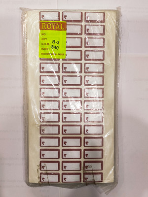 ROYAL STIC B-3 Self Adhesive Paper Label(White with red border)