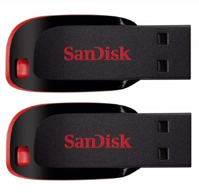 SanDisk Cruzer Blade USB 2.0 32 GB (Combo of 2) Flash 32 GB Pen Drive(Black, Red)