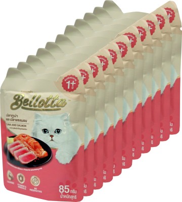 bellotta Wet Food for Cats and Kittens, Tuna and Salmon, 85 g Chicken, Tuna, Salmon 1 kg (6x0.17 kg) Wet New Born, Adult, Young, Senior Cat Food