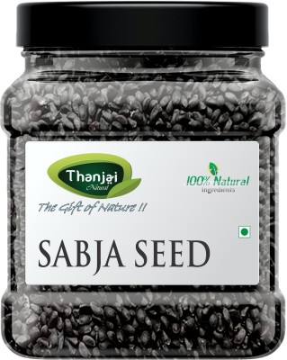 Thanjai iyerkai 1kg Premium Quality Sabja Seeds| Basil Seeds (Ocimum basilicum) for Protein | Iron | Folic acid and Dietary Fiber |Calcium | Anti Oxidants for Weight Loss (Raw Seed ) Basil Seeds(1000 g, Pack of 2)
