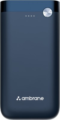Ambrane 20000 mAh 20 W Compact Pocket Size Power Bank(Blue, Lithium Polymer, Quick Charge 3.0, Power Delivery 3.0 for Mobile)