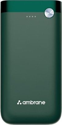 Ambrane 20000 mAh 20 W Compact Pocket Size Power Bank(Green, Lithium Polymer, Quick Charge 3.0, Power Delivery 3.0 for Mobile)